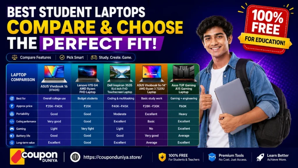 Best laptops for students comparison