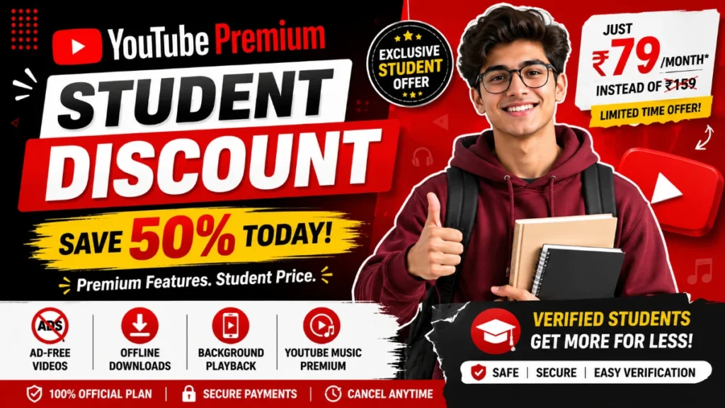 YOUTUBE PREMIUM STUDENT DISCOUNT