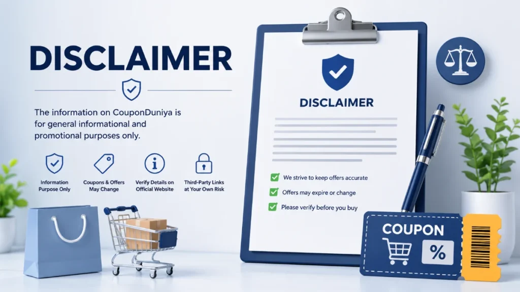 Disclaimer and coupon policy overview